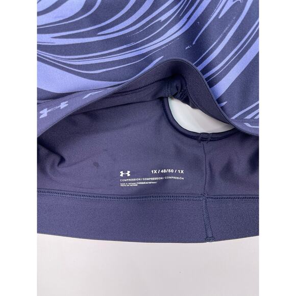 NWT Under Armour UA Crossback Mid Sports Bra 1X Navy Blue Purple Print - Picture 3 of 10